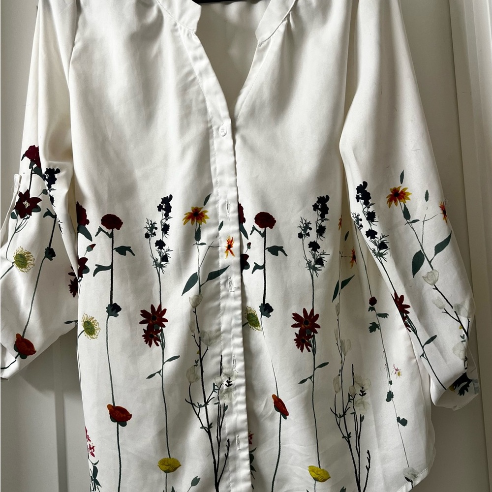 Floral White Women's Top